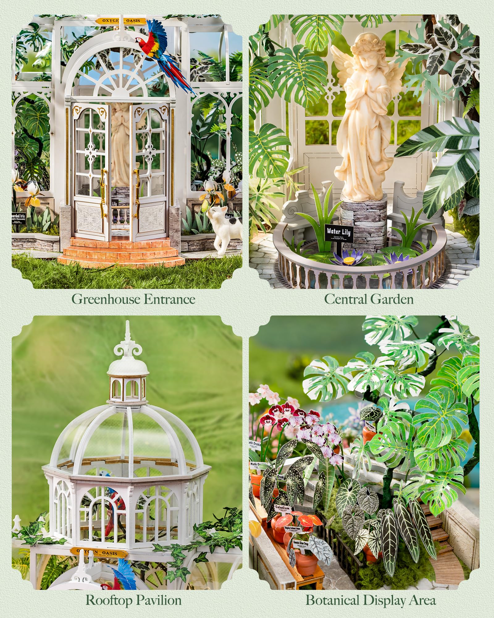 Rolife Domek dla lalek do ogrodu, miniaturowy domek dla dorosłych, Oxygen Oasis | Poziom eksperta, 36 godzin, wymagający zestaw modelarski, kreatywny prezent dla entuzjastów ogrodnictwa
