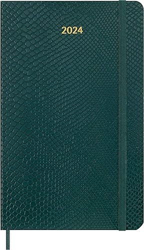 Moleskine 2024 Precious and Ethical Weekly Planner Box, 12M, Large, Boa Green, Soft Cover (5 x 8.25)