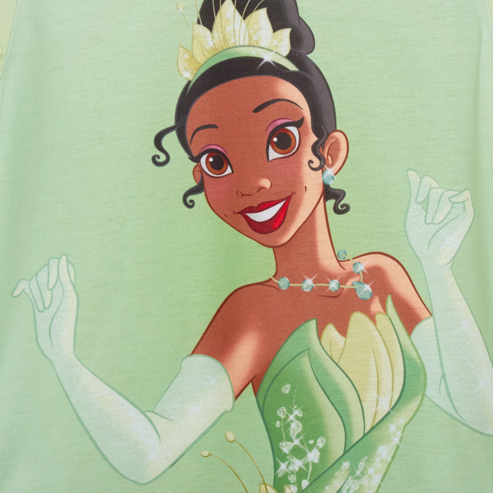 Disney Set di 3 T-Shirt Principesse per Ragazze, Ariel la Sirenetta, Tiana e Cenerentola, Magliette a Maniche Corte