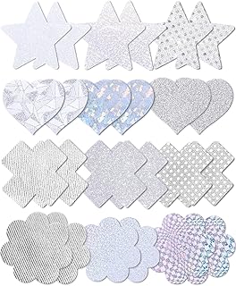 12 pares de parches desechables para pezones, color plateado metálico, para fiestas rave, conciertos y atuendos llamativos