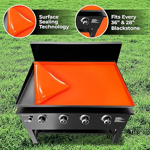 Miniatura 5 de RXF Commodities Alfombrilla de silicona para parrilla  Funda de silicona resistente para parrilla Blackstone  Alfombrilla de plancha resistente al