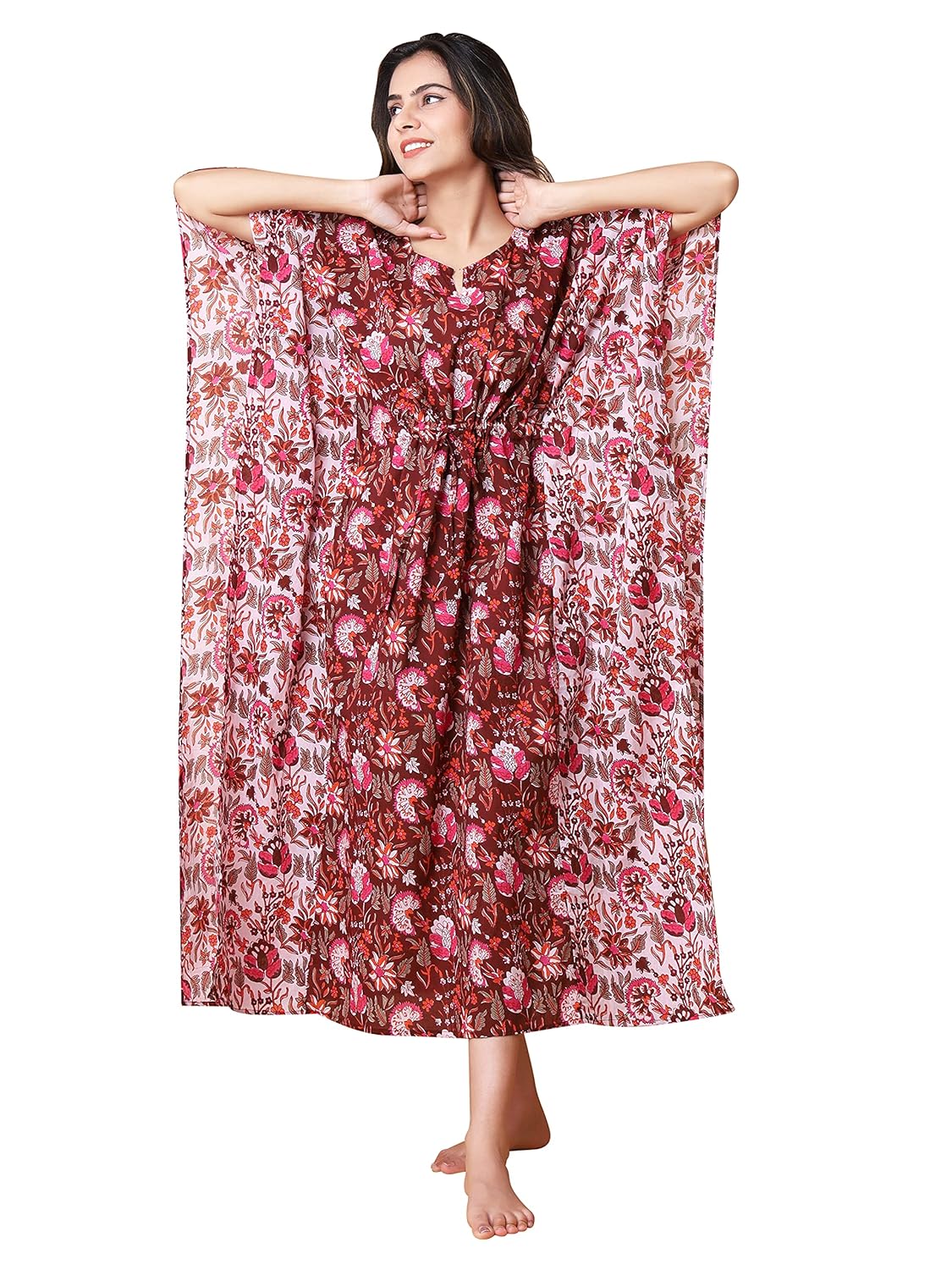Buy Royal Paisley Presents Pure Cotton Kaftan Night Dress Wear for Women | Long Kaftan Nightwear 