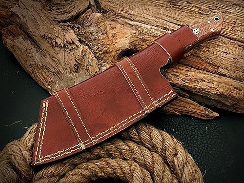 Miniatura 8 de Cuchillo de carnicero de Damasco, cuchillo de carnicero para cortar carne, 12 pulgadas, hecho a mano, cuchillo de espiga completa para cortar carne