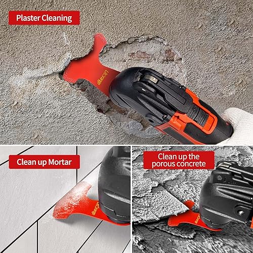 Miniatura 5 de Litorange 6 cuchillas oscilantes de diamante, multiherramienta oscilante, hojas de sierra de diamante para extracción de lechada, corte al ras y