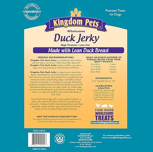 Miniatura 2 de Cecina de pechuga de pato, golosinas prémium para perros, bolsa de 40 onzas