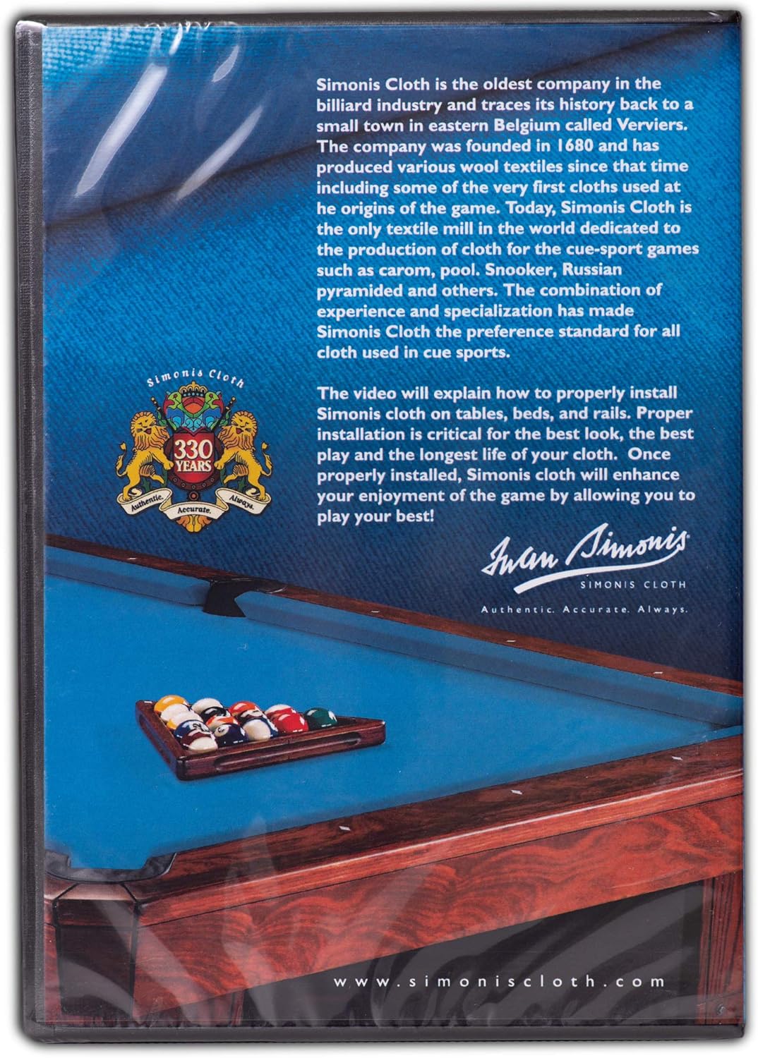 Iwan Simonis Billiard Pool Table Cloth Installation Training DVD (2 DVDs Bed & Rail Cloth)