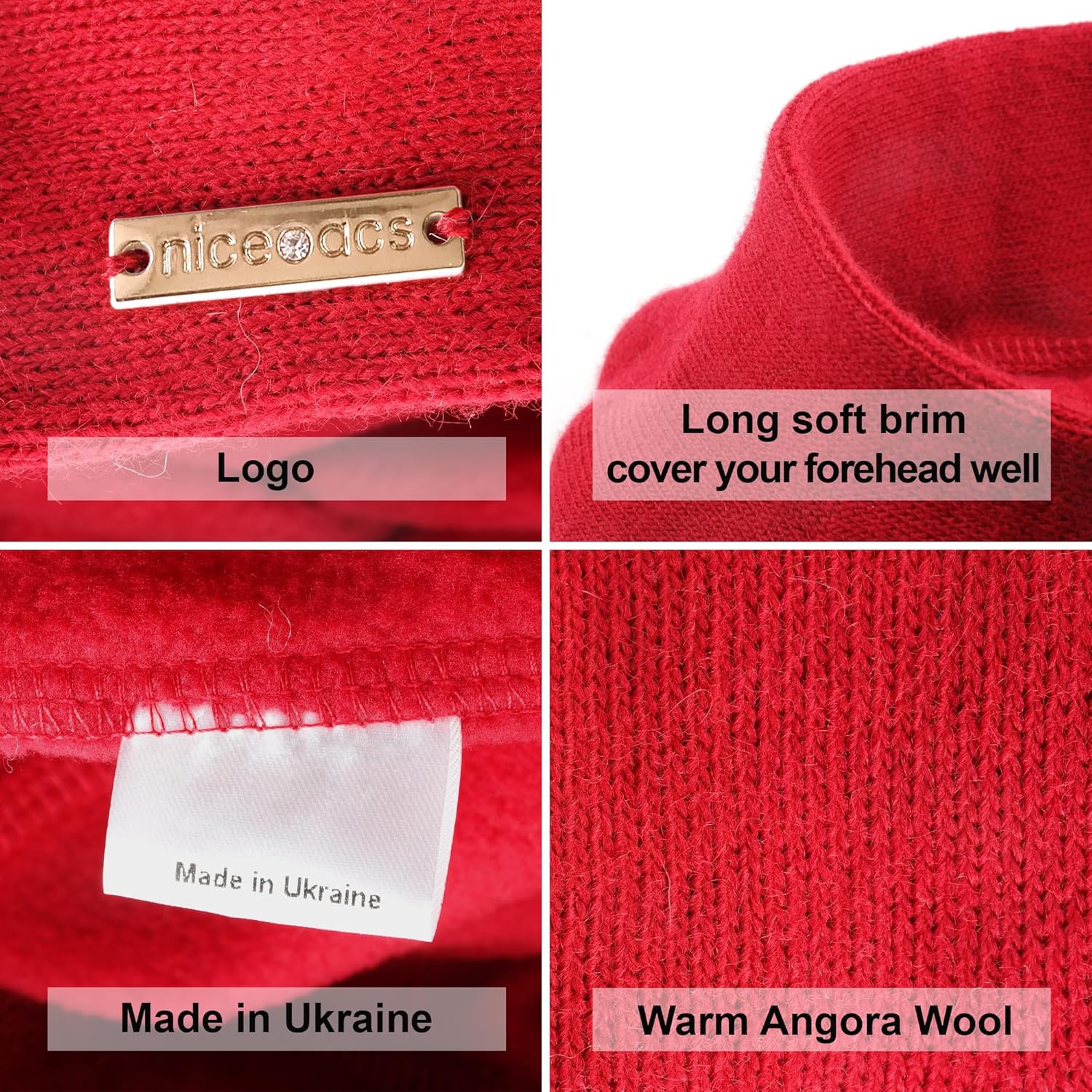 Beret - Warm Lined Wool Angora Knit Berets - French Paris Hat for Women - Image 4