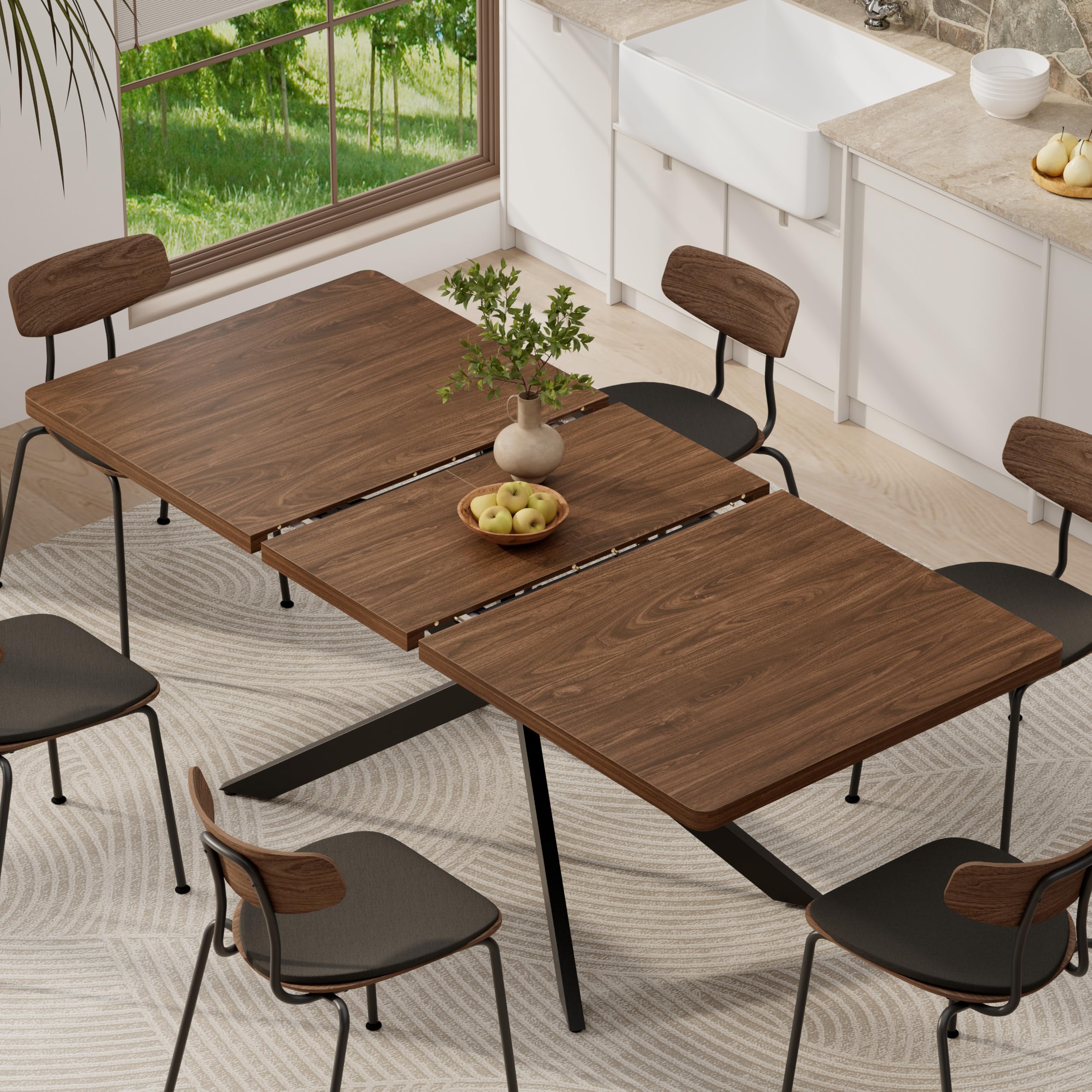 MECHYIN Butterfly Leaf Extendable Table