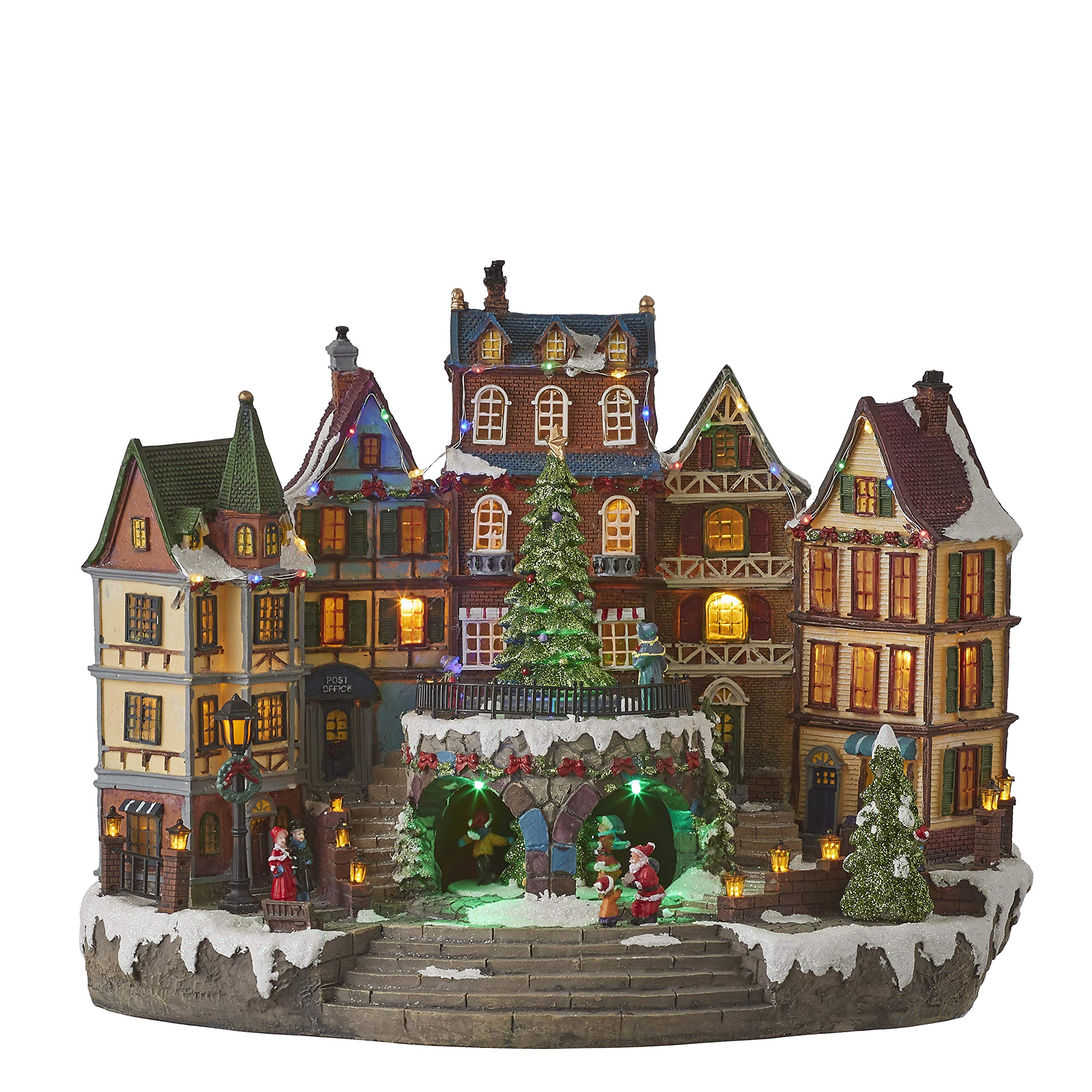 Luville - Village Scenery with Christmas Tree with Adapter Included - Weihnachtshäuser & Weihnachtsdörfer