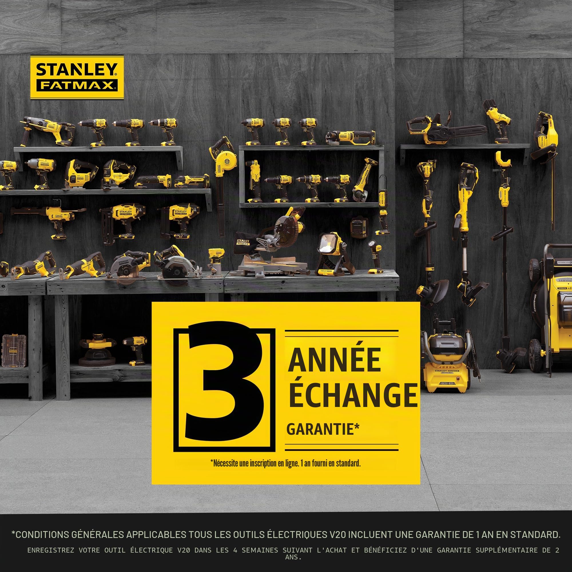 Stanley Fatmax SFMCS300B - Sierra Reciproquante V20, 18V, Sans Chargeur / Batterie, Noir/Jaune, 25 Mm