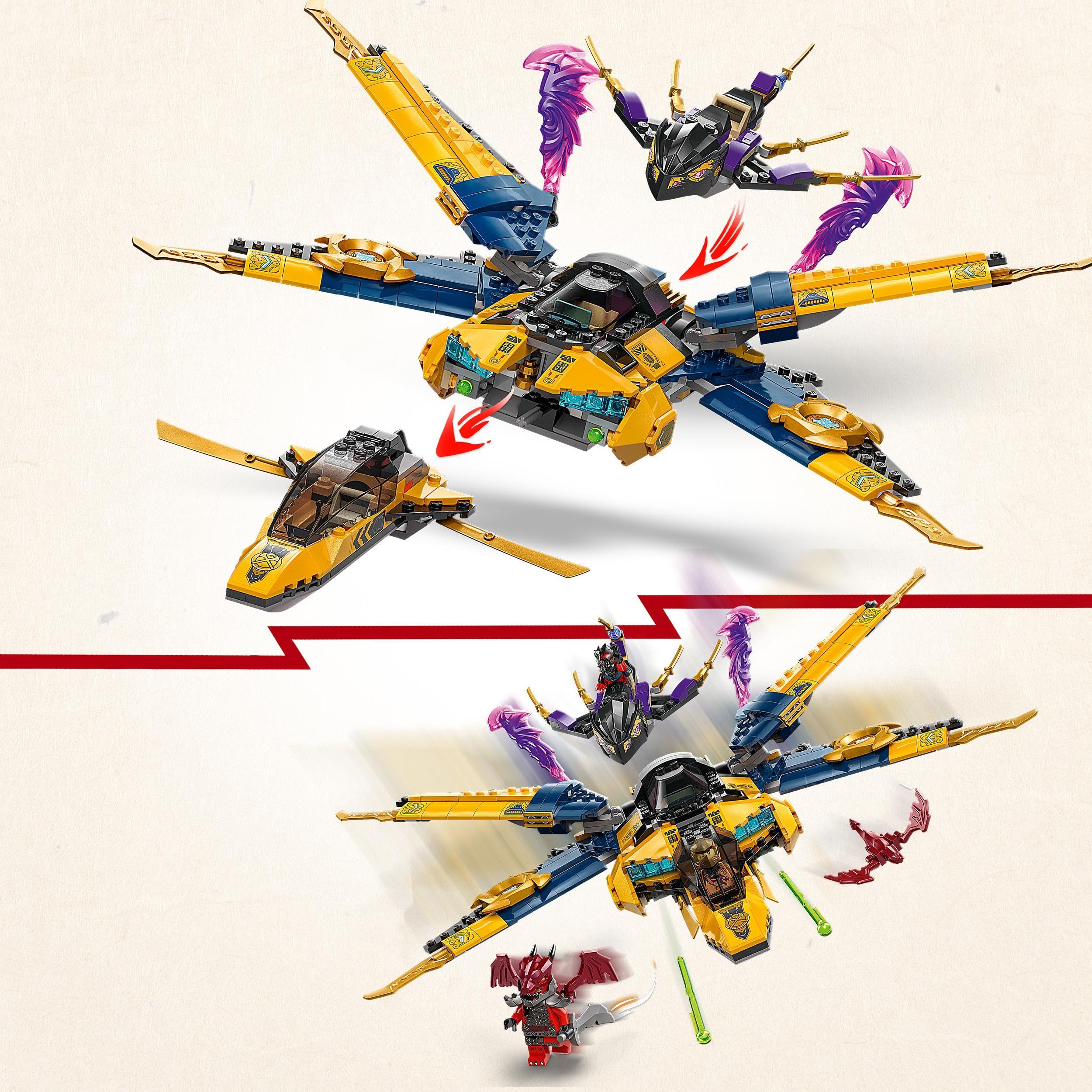LEGO NINJAGO Ras and Arin’s Super Storm Jet Toy with a Dragon Drone, Shooters, Blades & Engines - Image 3