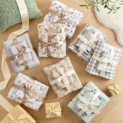 Miniatura 9 de True North by Sleep Philosophy - Juego de sábanas de franela 100% algodón, sábanas ultrasuaves y acogedoras para clima frío, gris y estampado de