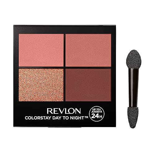 REVLON ColorStay Quad - Sombra de ojos de día a noche, paleta de sombras de larga duración con tonos de transición y sensación suave, a prueba de