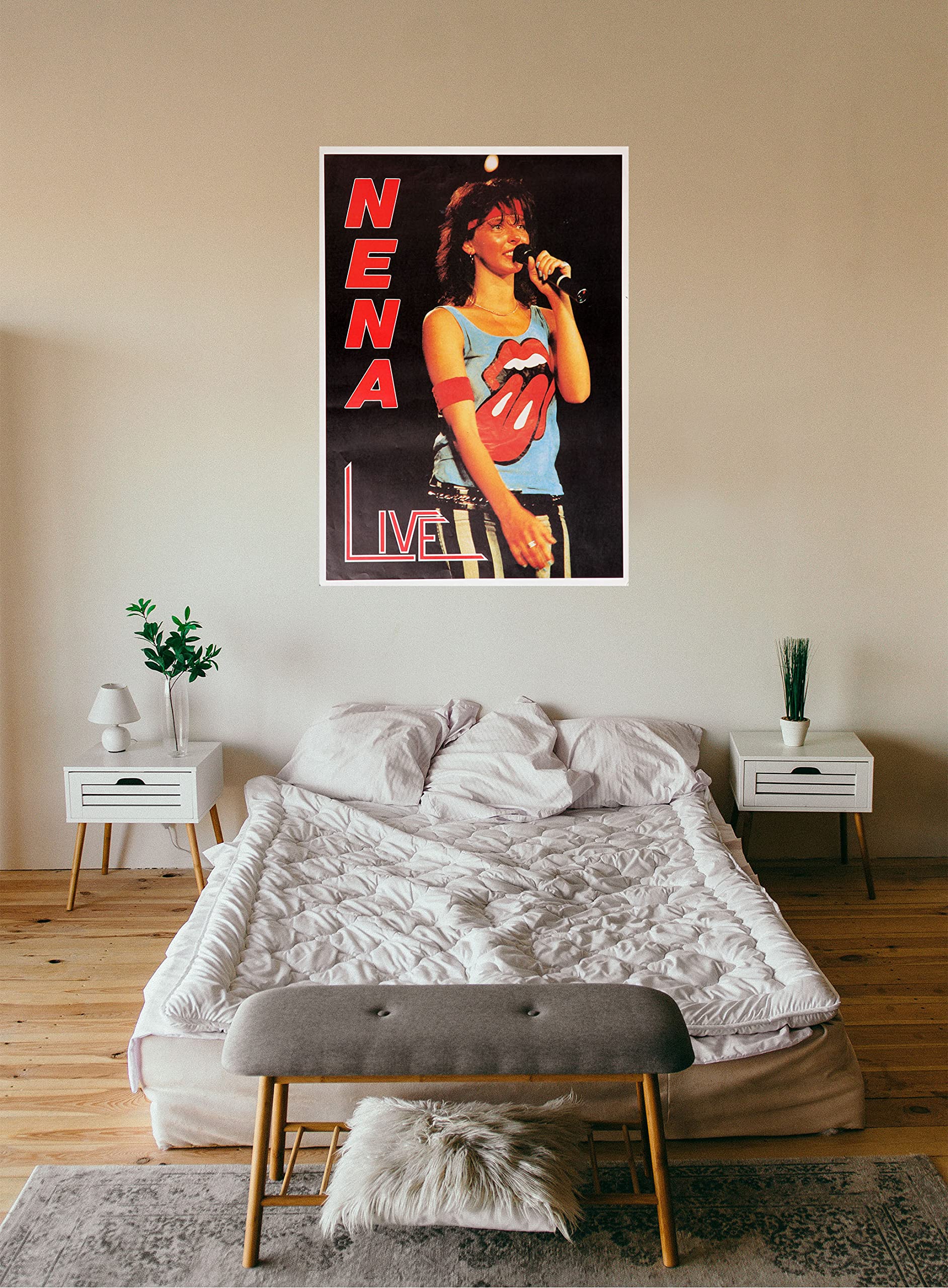 TheConcertPoster Premium Poster/Plakat DIN A1 Wanddeko Live Konzert Veranstaltung Nena - Live In Concert, No Towwn 1984, 61 x 82 cm