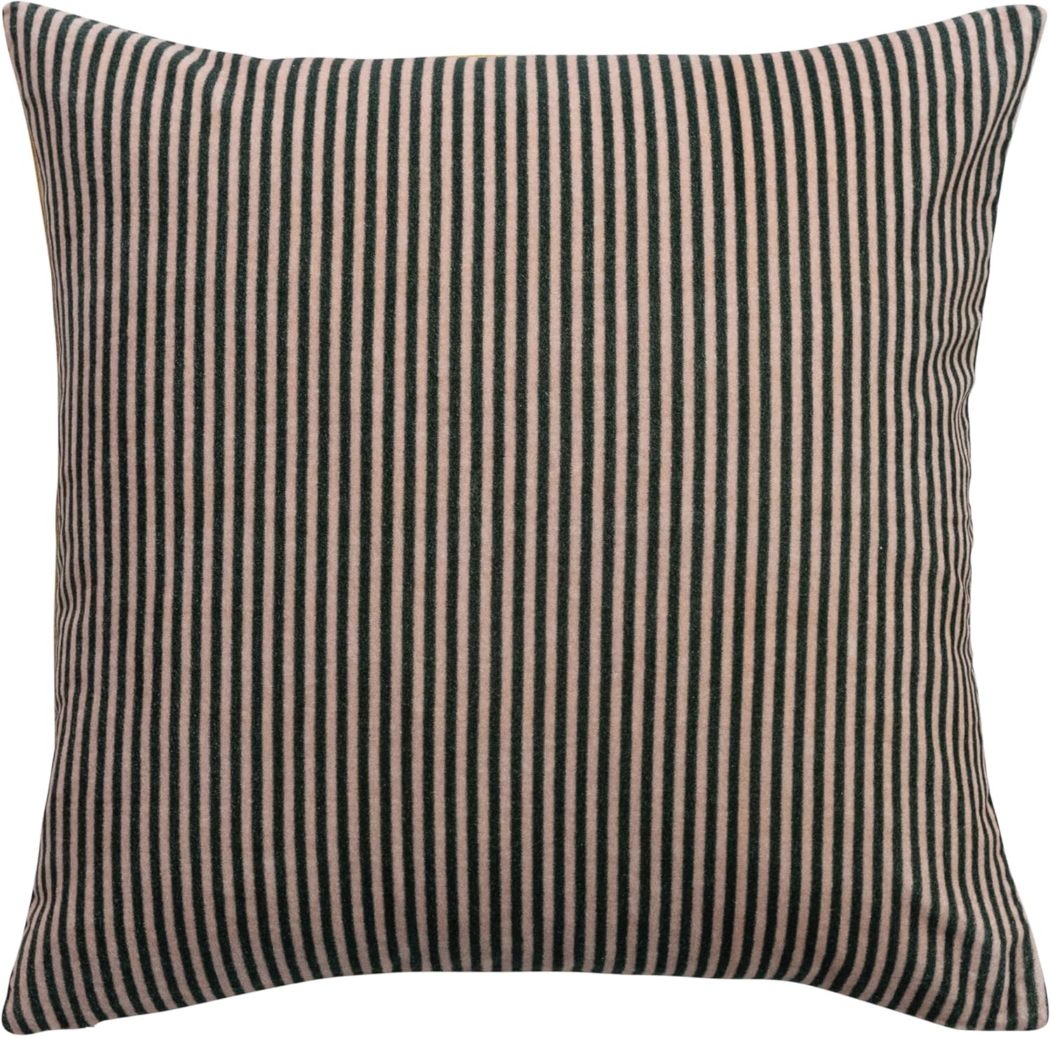 Bloomingville, Multicolor Cotton Velvet Printed Pillow with Abstract Design, Tufting and Striped Back, 20" Square