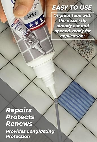 Miniatura 15 de Kit de reparación de lechada de azulejos, beige 8.8 oz/250gr. Kit de reparación de tubos de llenado de lechada de secado rápido, restauración