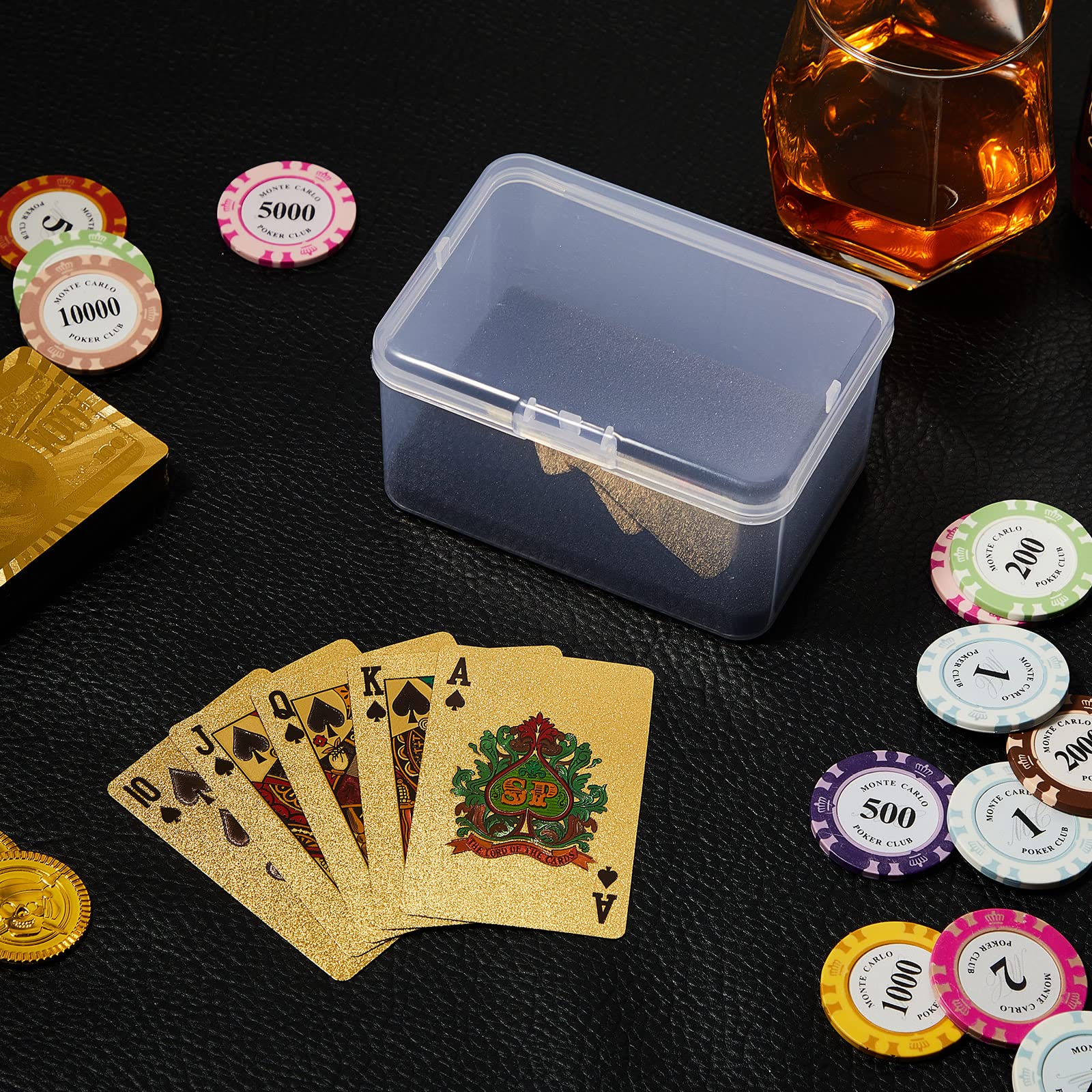 PerKoop 8 Stück Kunststoff-Kartenetui, Kartenboxen, transparente Kartendecks, Kunststoff-Spielkartenhalter, Standard-Spielkartendecks, Organizer, für Reisespiel, 11,9 x 8,4 x 6,3 cm, Karten nicht im