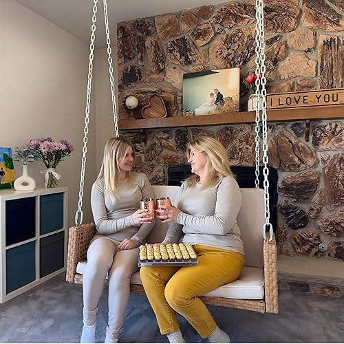 Miniatura 2 de YITAHOME Columpio para porche al aire libre, silla columpio de patio de 2 plazas con 3 cojines cómodos, marco de hierro resistente, capacidad de 530