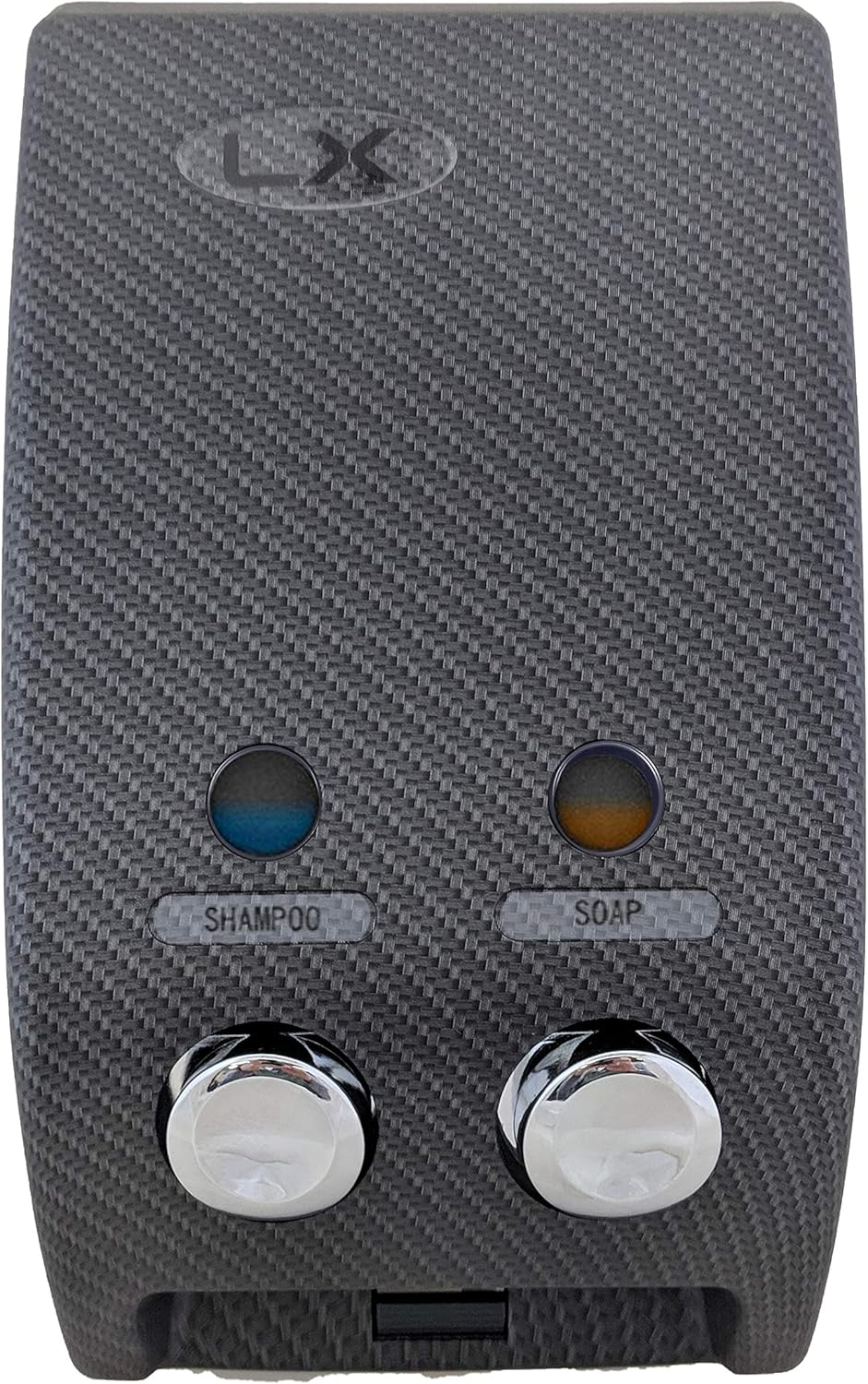 Luxitude Shower Soap Dispenser in Sleek Carbon Fiber Design, Great for Soap, Shampoo, Body Lotion, Conditioner, Shower Gels (Two Chamber) : Home & Kitchen