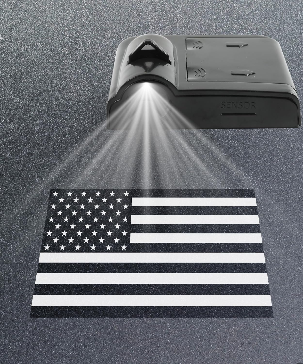 bylikeho 2Pcs Car Door Lights,Door Lights Logo Projector,Car Accessories HD Car Welcome Light,Door Sill Lights Wireless LED Door Paste Courtesy Light,Car Door Lights Logo (White American Flag)