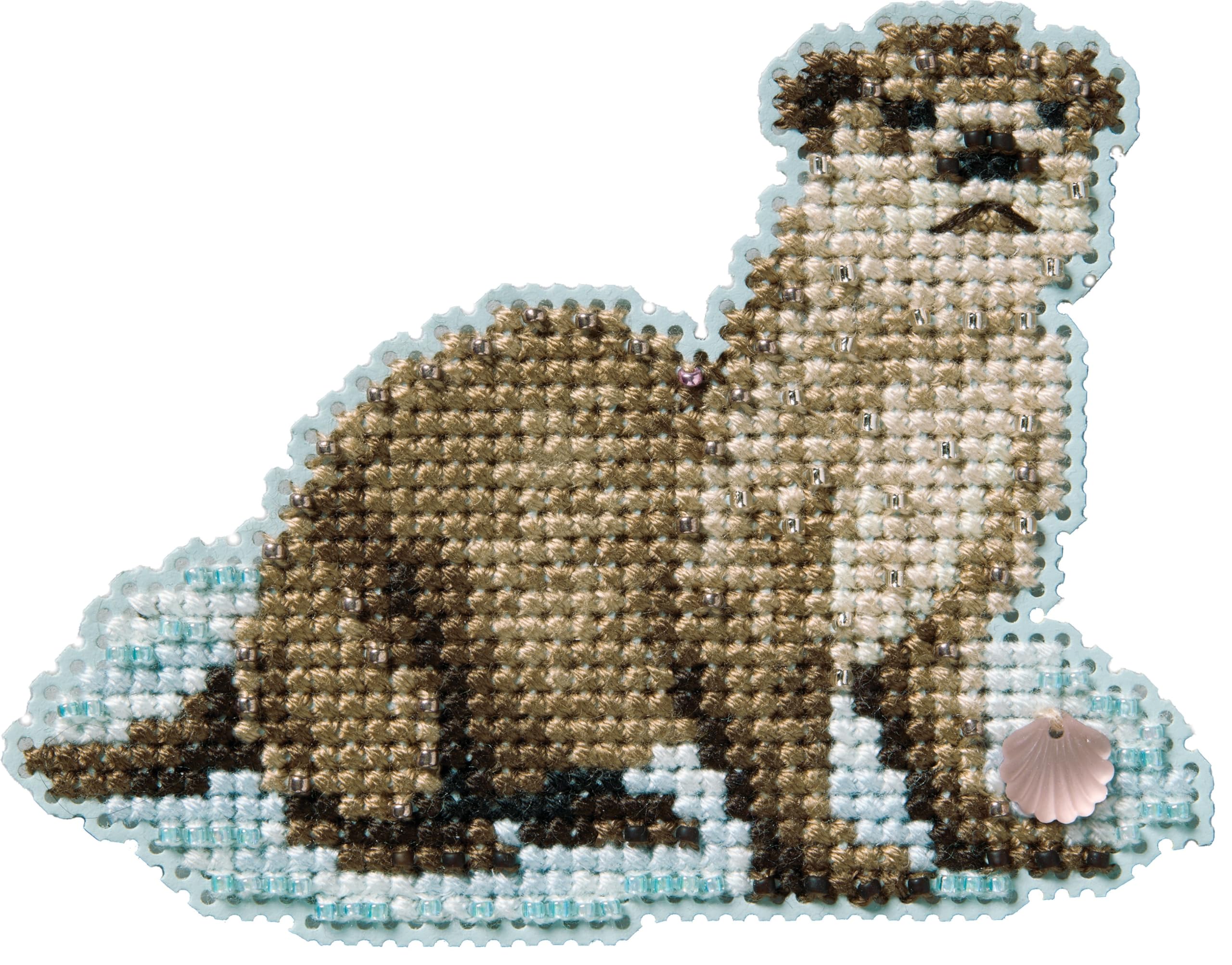 Mill Hill 14ct Cross Stitch Ornament Kit - Otter 3.21"x2.5"