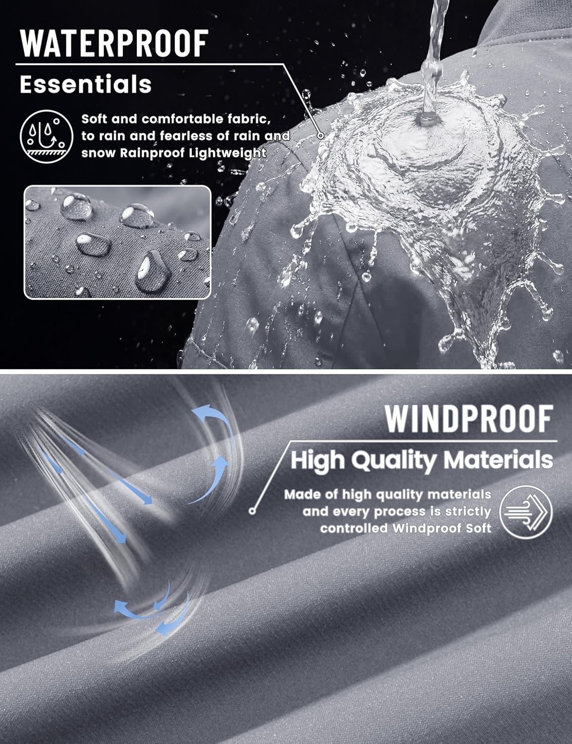 TACVASEN Men's Lightweight Jacket Spring Bomber Fall Windbreaker Casual Stylish Coats with Pockets - Image 4