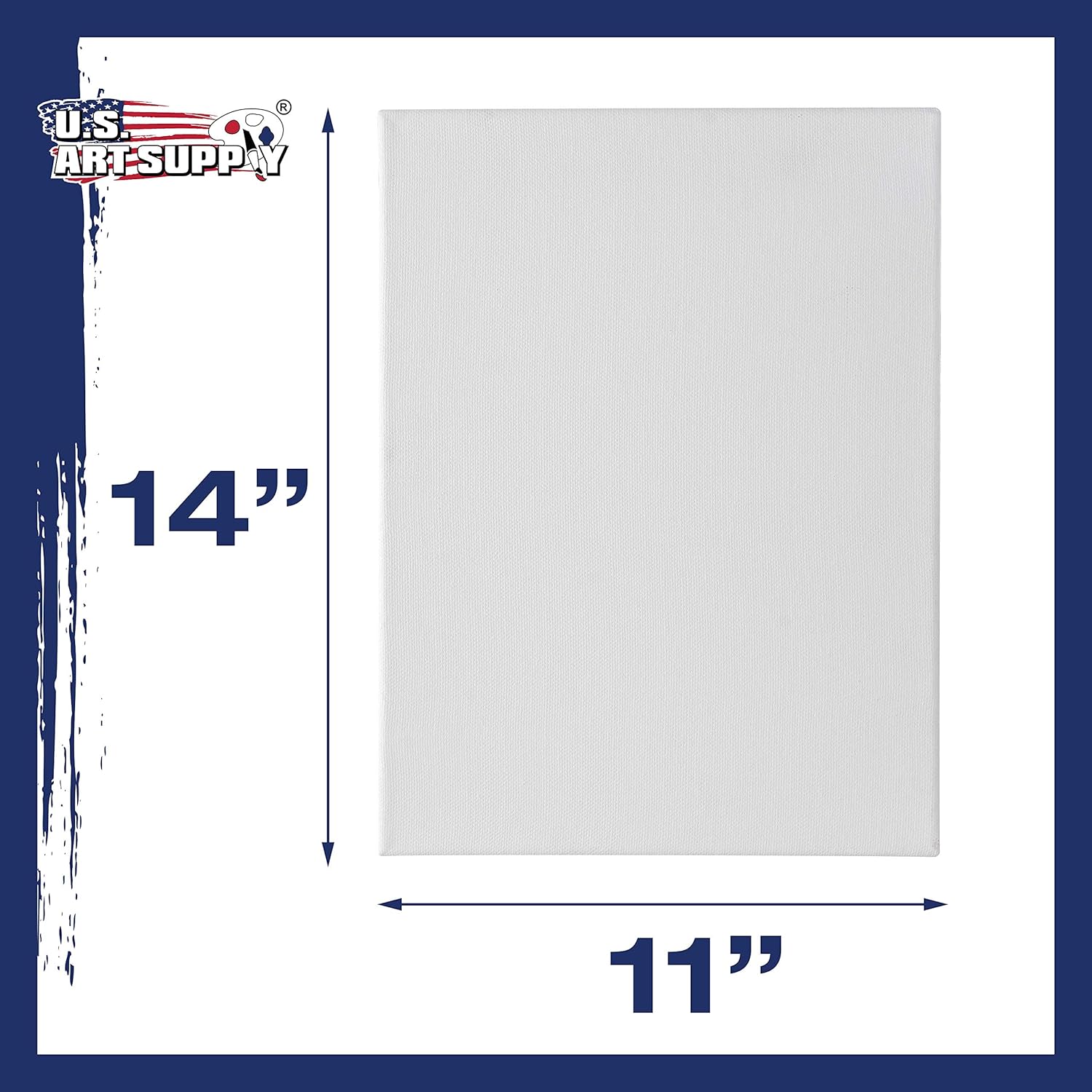 US Art Supply 11 x 14 inch Super Value Quality Acid Free Stretched Canvas 7-Pack - 5/8 Profile Primed Gesso (Super Value Pack of 7 Canvases)