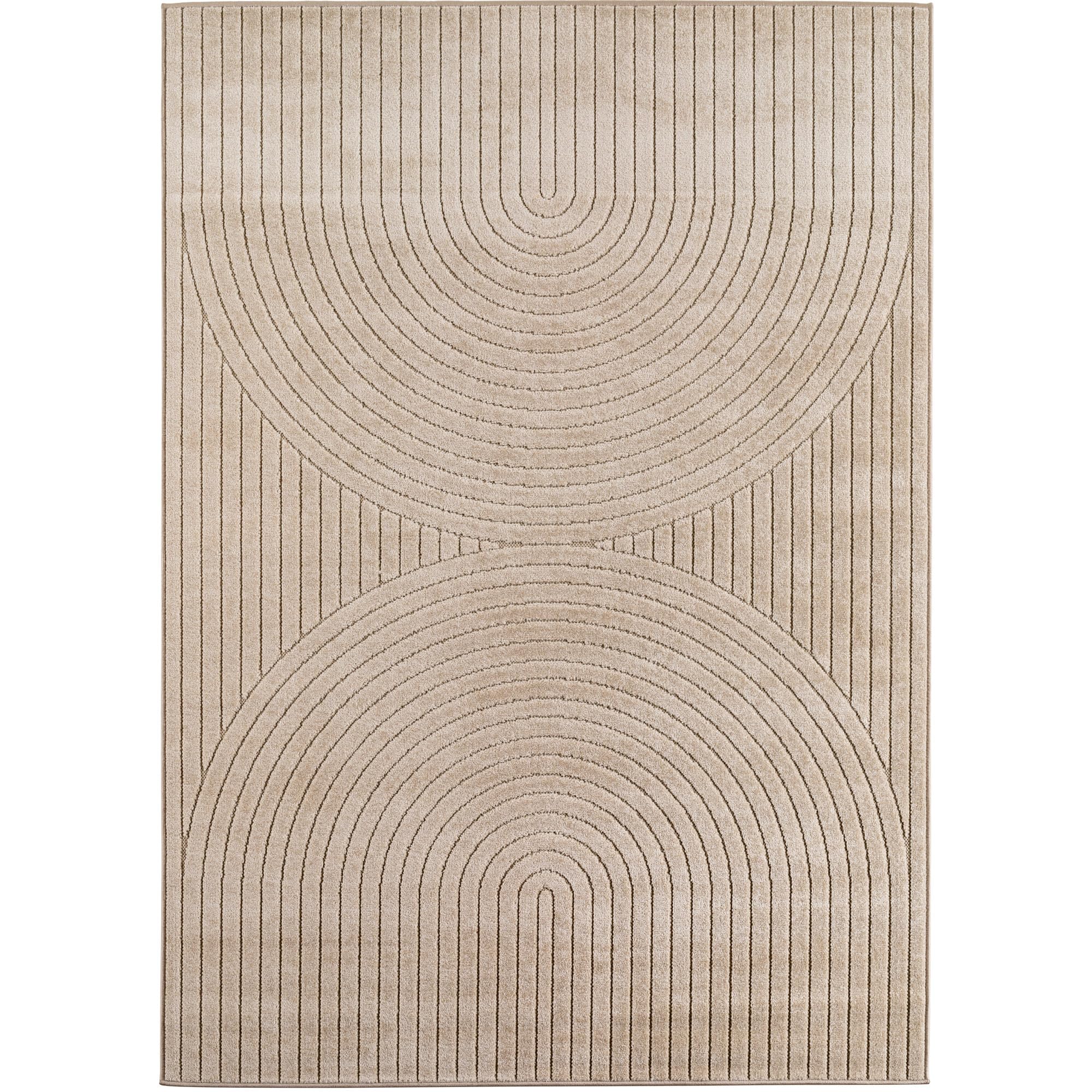 Carpetsale24 Dywan 280x370 cm XXL Beżowy, Krótkowłosy z Efektem 3D Wysoki-Niski, Wzór Boho Skandynawski, do Dużych Wnętrz lub na Balkon