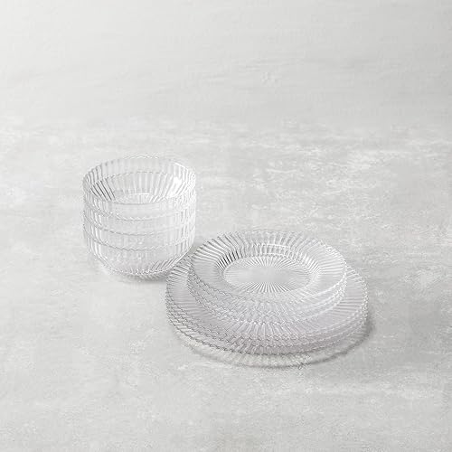 Miniatura 2 de Fortessa Archie Glass - Juego de vajilla de 12 piezas, servicio para 4, transparente