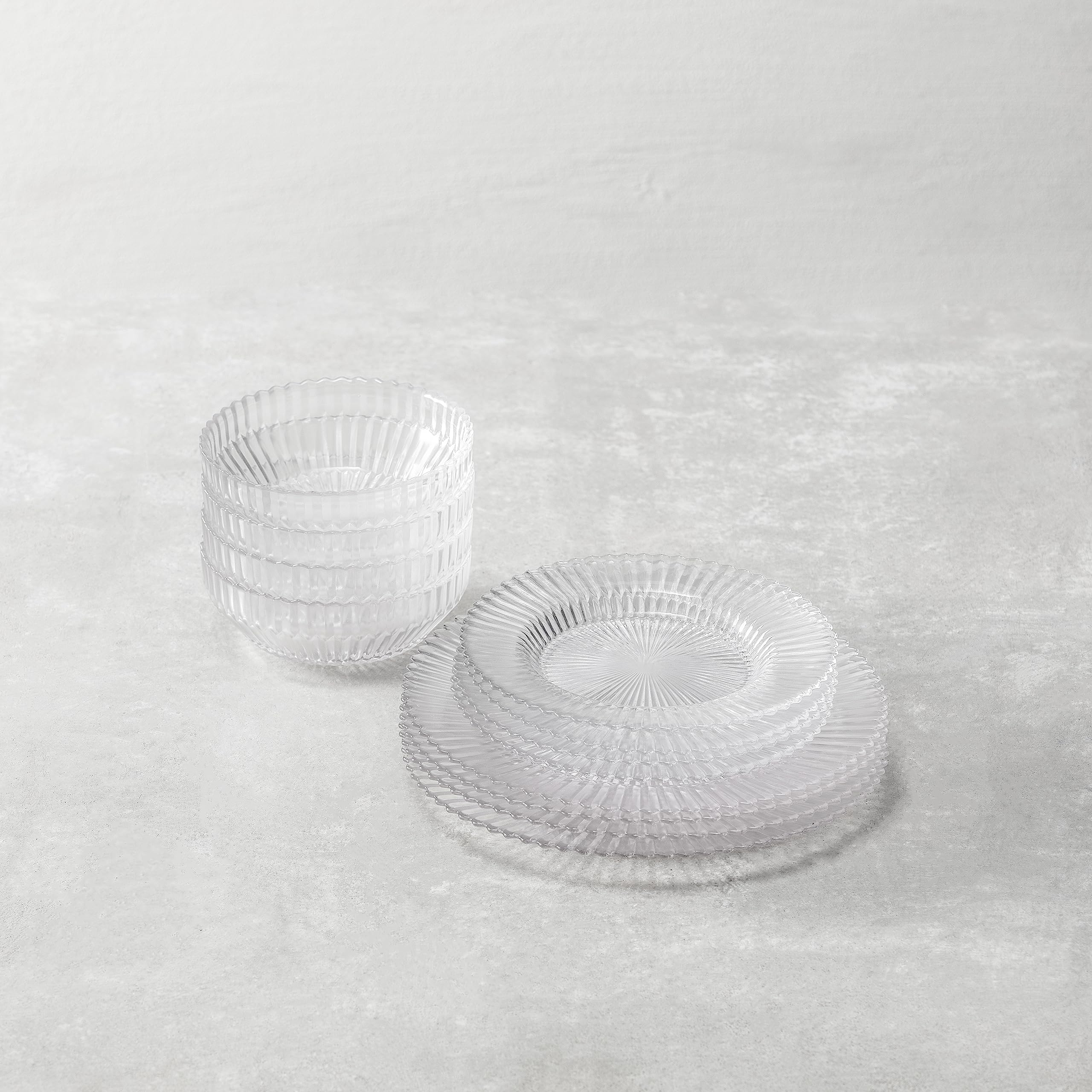 Fortessa Archie Glass 12 Piece Dinnerware Set, Service for 4, Clear