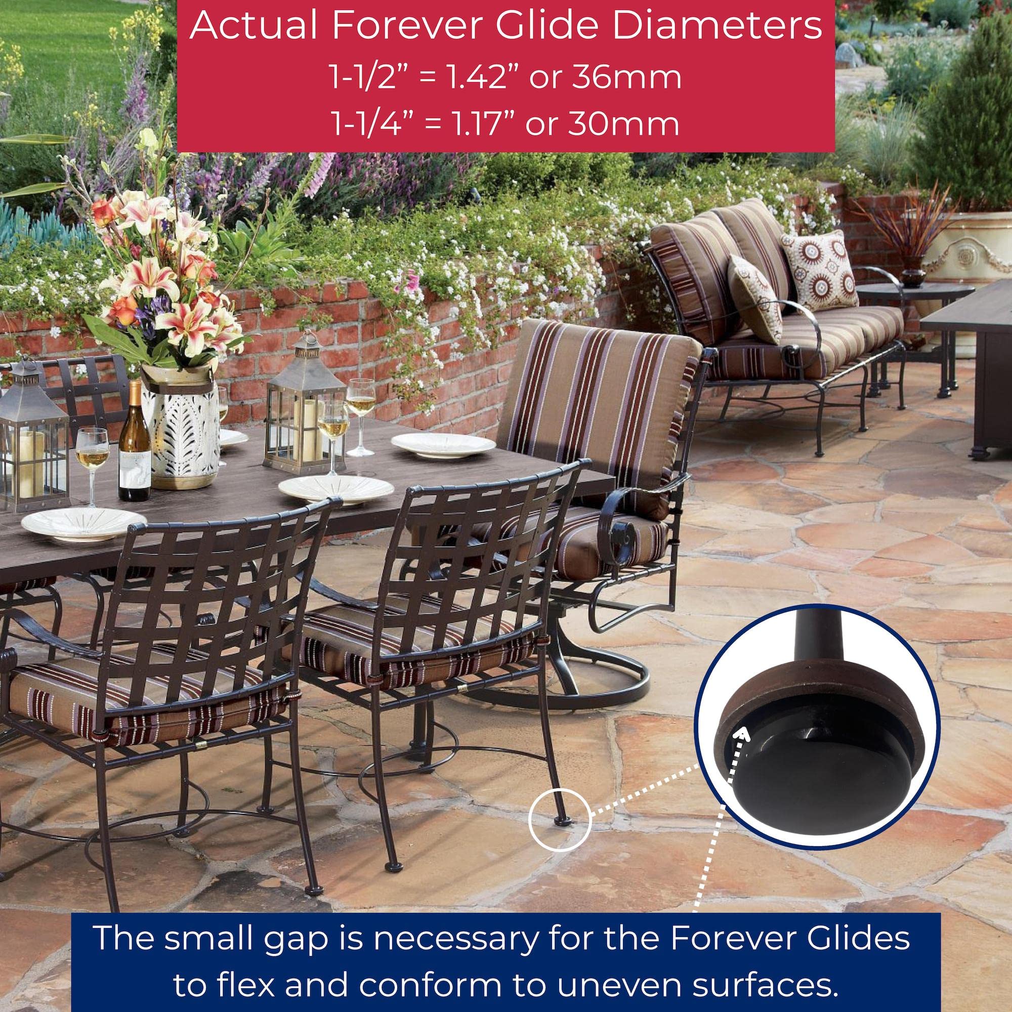 Buy Forever Glides Wrought Iron Patio Furniture Feet Floor Protectors