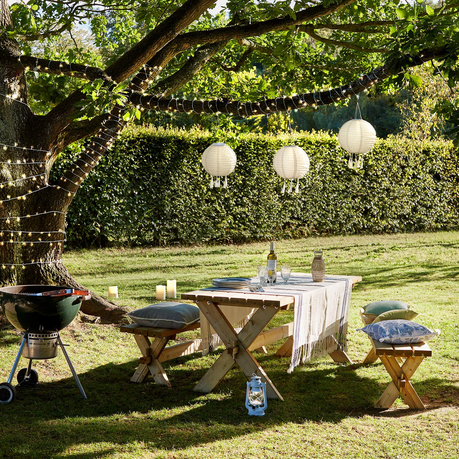 Lights4fun Set di 3 Lanterne Cinesi 30cm con LED Bianco Caldo ad Energia Solare per Giardino ed Esterni