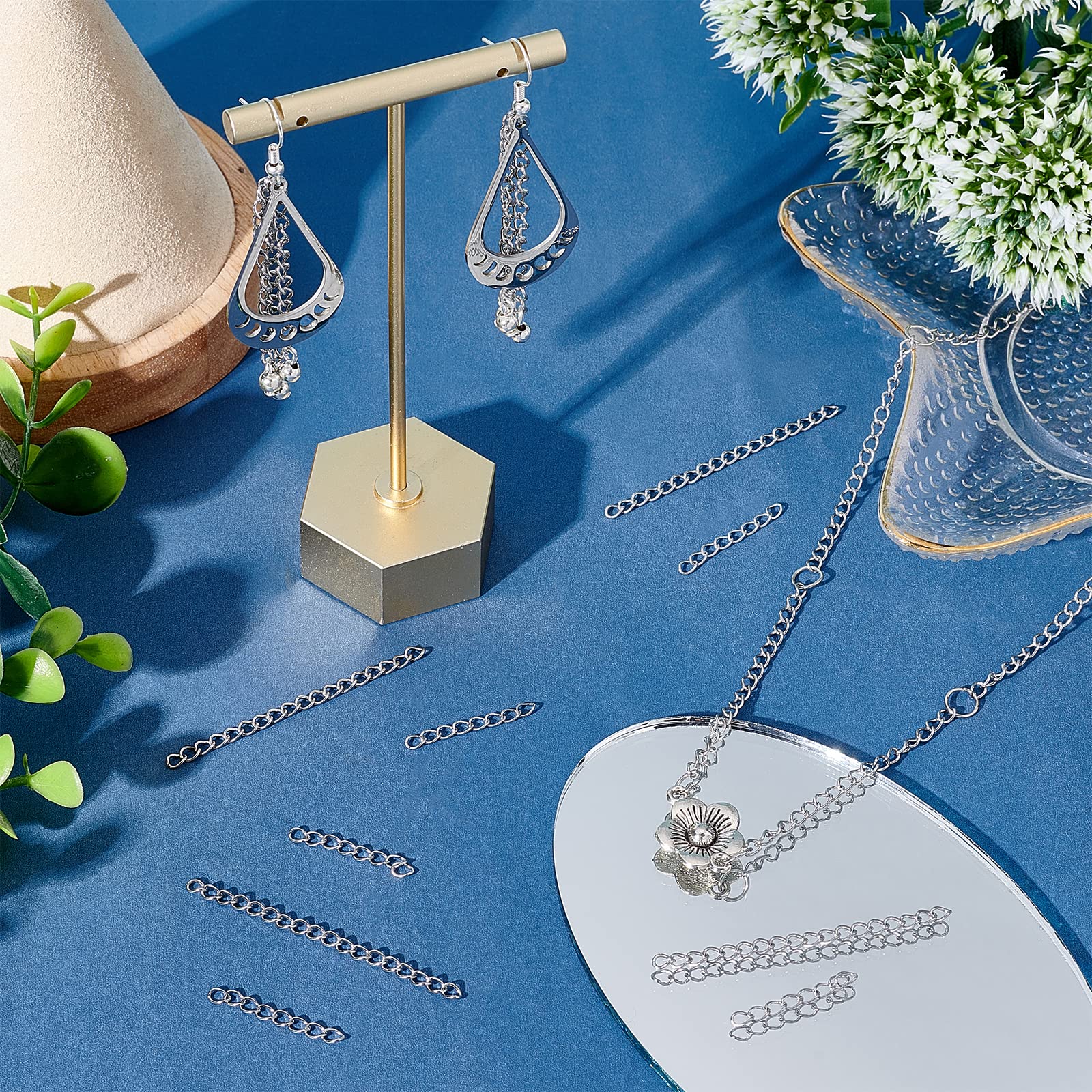 Chaînes Extension Bijoux UNICRAFTALE - 100 Pièces - Or Et Argent - 47-53mm - Pour Collier/bracelet