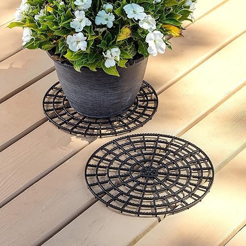 Protector de suelo para patio y terraza (juego de 4) de 12 pulgadas perfecto para evitar la putrefacción y daños en suelos de cubierta o patio,