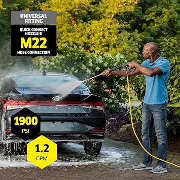 Karcher Pressure Washer K1900PS, CETA Certified, 3 Spray Nozzles, Detergent Tank, for Cars, Driveways, Siding, Patios, 1.2 GPM