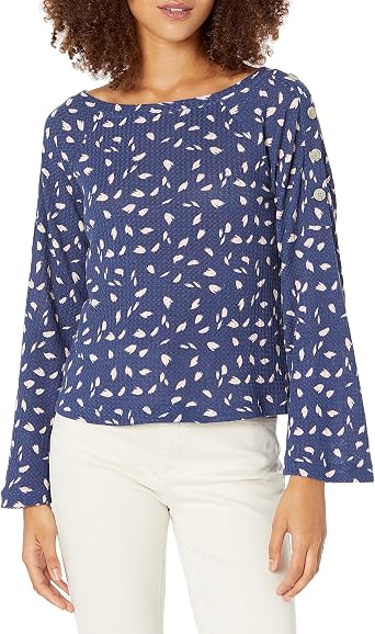 William Rast Womens Carly Bell Sleeve Top with Button Detailing