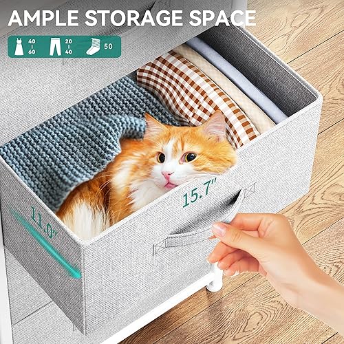 Miniatura 4 de YITAHOME Dresser with 4 Drawers - Fabric Storage Tower, Organizer Unit for Bedroom, Living Room, Hallway, Closets & Nursery - Sturdy Steel Frame