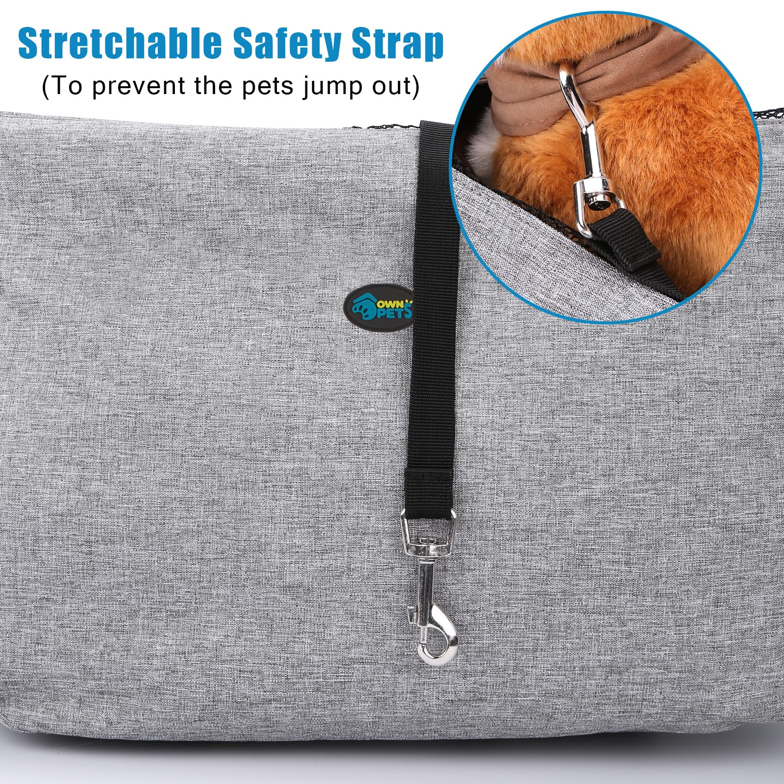 Ownpets Hundetragetasche, Hundetasche bis 11kg, Tragetuch Hund, Hundetasche mit verstellbarem Schultergurt und Fronttasche und Tasche Schulterpolster, 30 cm tief * 46,5 cm breit