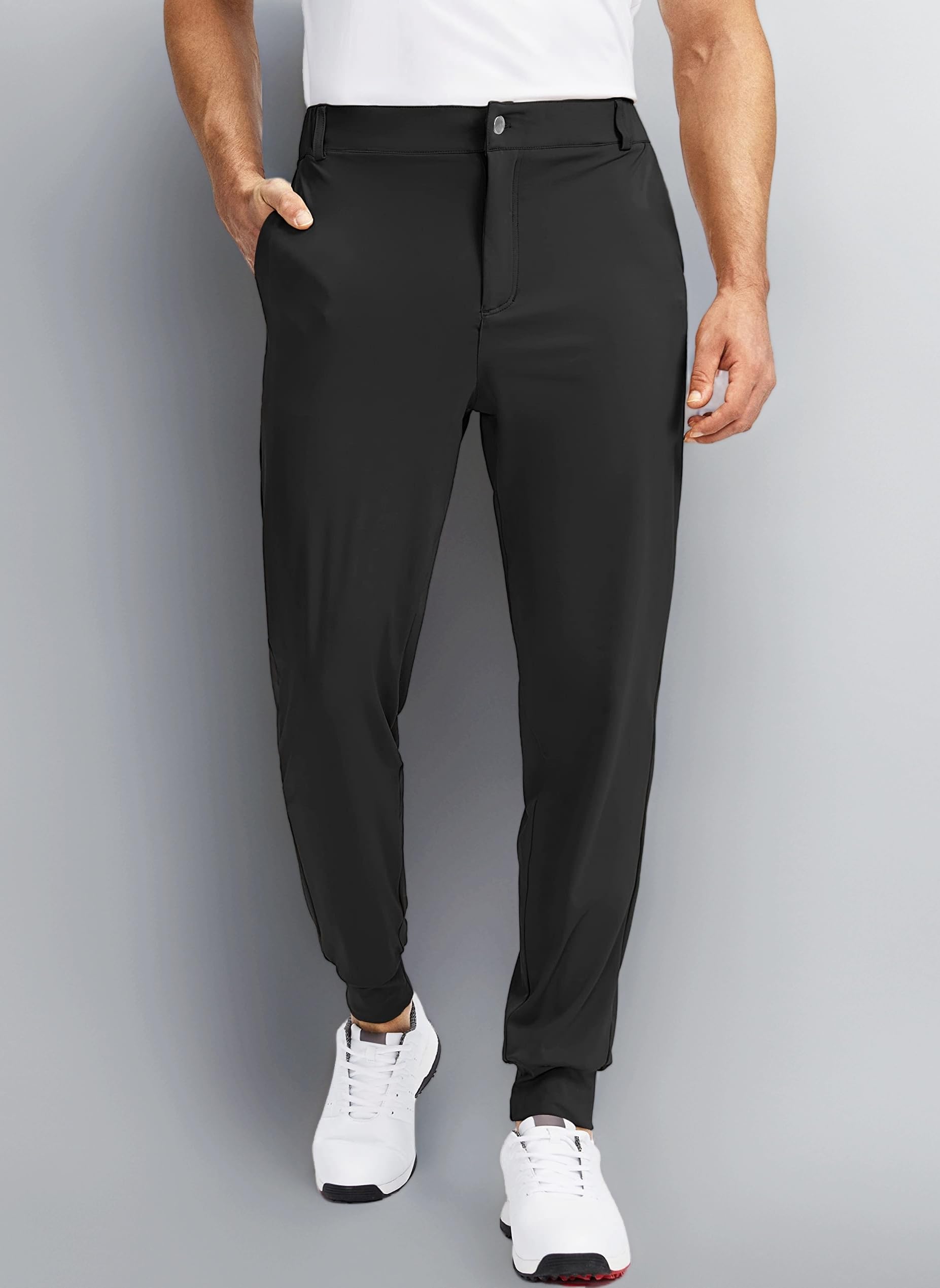 Soothfeel Men's Golf Joggers Pants with 5 Pockets Slim Fit Stretch Sweatpants Running Travel Dress Work Pants for Men