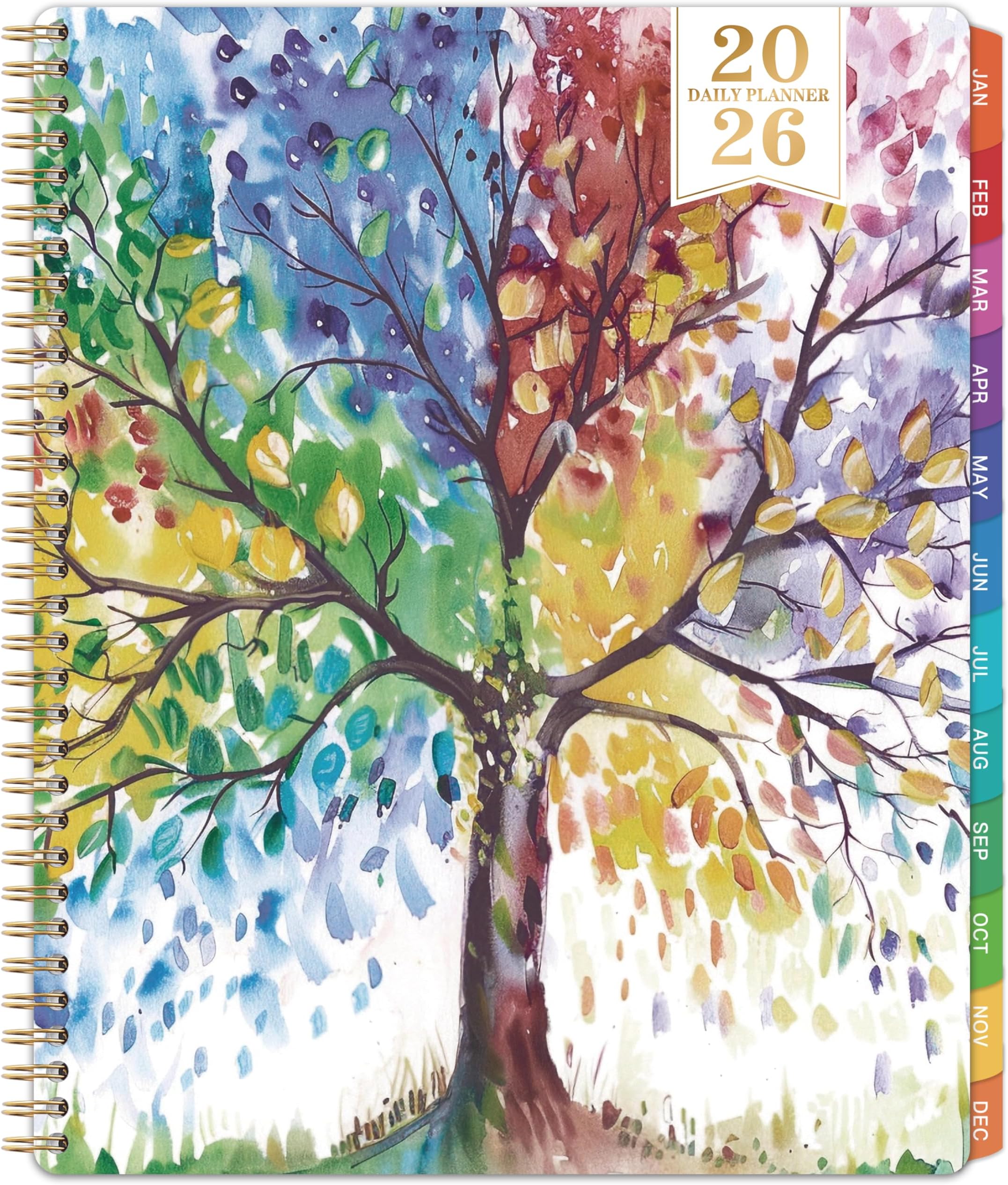Coboll 2025 Daily Planner - 8 x 10 inches, Hourly Planner Jan.2025 - Dec.2025, Printed Inner Tabs