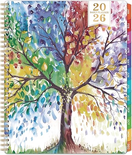 Agenda diaria 2025-2026 - Libro de citas 2025-2026, 9 x 11 pulgadas, planificador por hora de julio de 2025 a junio de 2026 con pestañas interiores