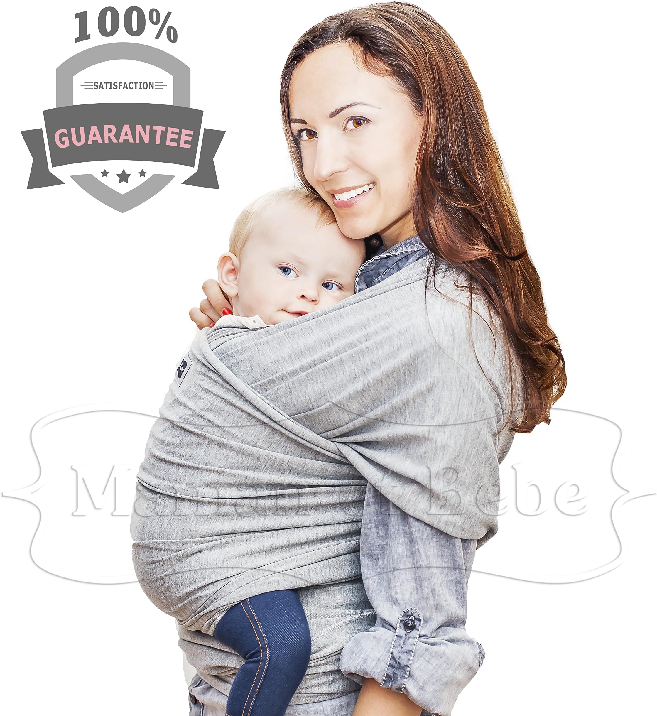 Maman et Bebe Baby Wrap Carrier - Premium Quality- Super Comfy 5-in-1 Sling - Use From Birth To Toddler - Keeps Baby Close And Cosy – Safe And Stylish