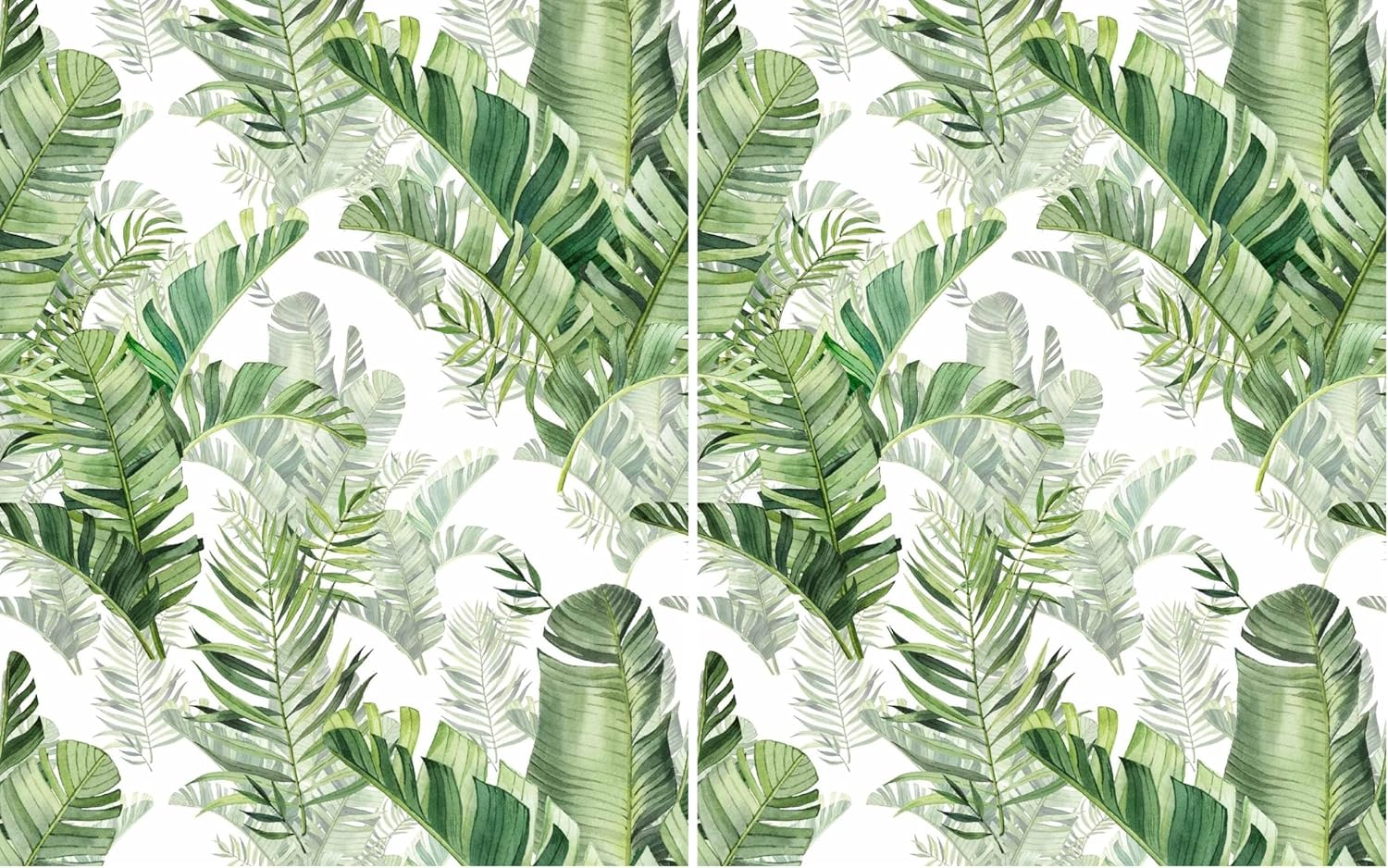 Tropical Palm Self Adhesive Wallpaper Rainforest Leaves Peel and Stick Wall Paper Vinyl Green Removable Contact Paper for Home Decoration 17.7in x 9.8ft (Pack of 2)