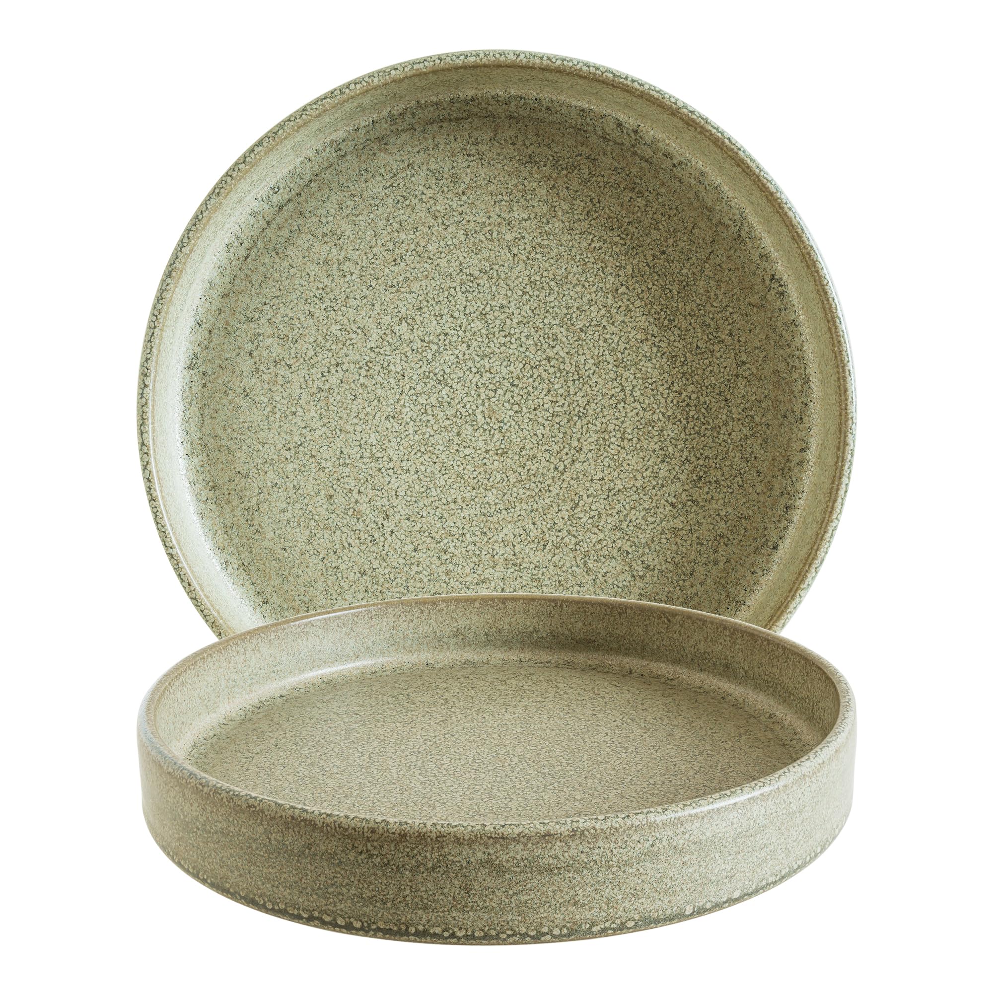 Bonna Adelfa Ripple tiefer Stapelteller 23 cm – 6er Set, 415 ml | Porzellan grün | mikrowellen- & spülmaschinenfest | modernes Geschirr für Alltag & Gastronomie | ADFRPL23JO