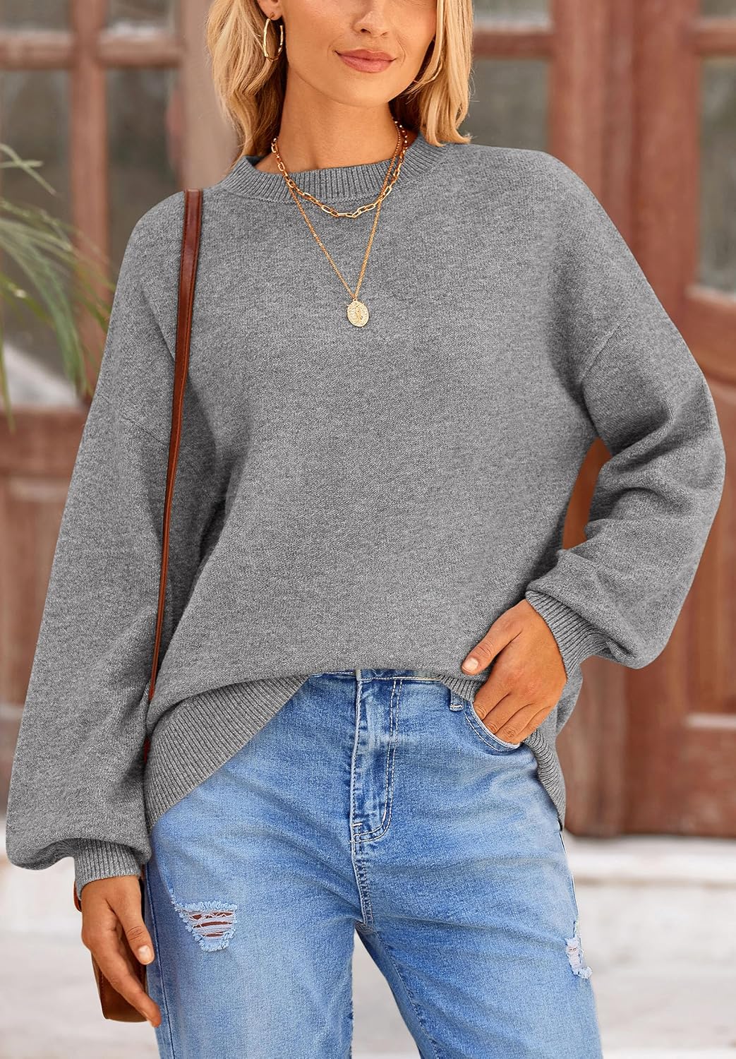 PRETTYGARDEN Women's 2026 Fall Sweaters Casual Crew Neck Long Sleeve Pullover Tops Ribbed Knit Loose Fit Winter Clothes - Image 8