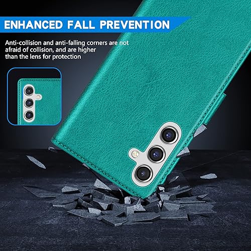 Miniatura 4 de ZZXX Funda tipo cartera para Samsung Galaxy A14 5G con bloqueo RFID, ranura para tarjetas, función atril, cierre magnético, funda protectora de