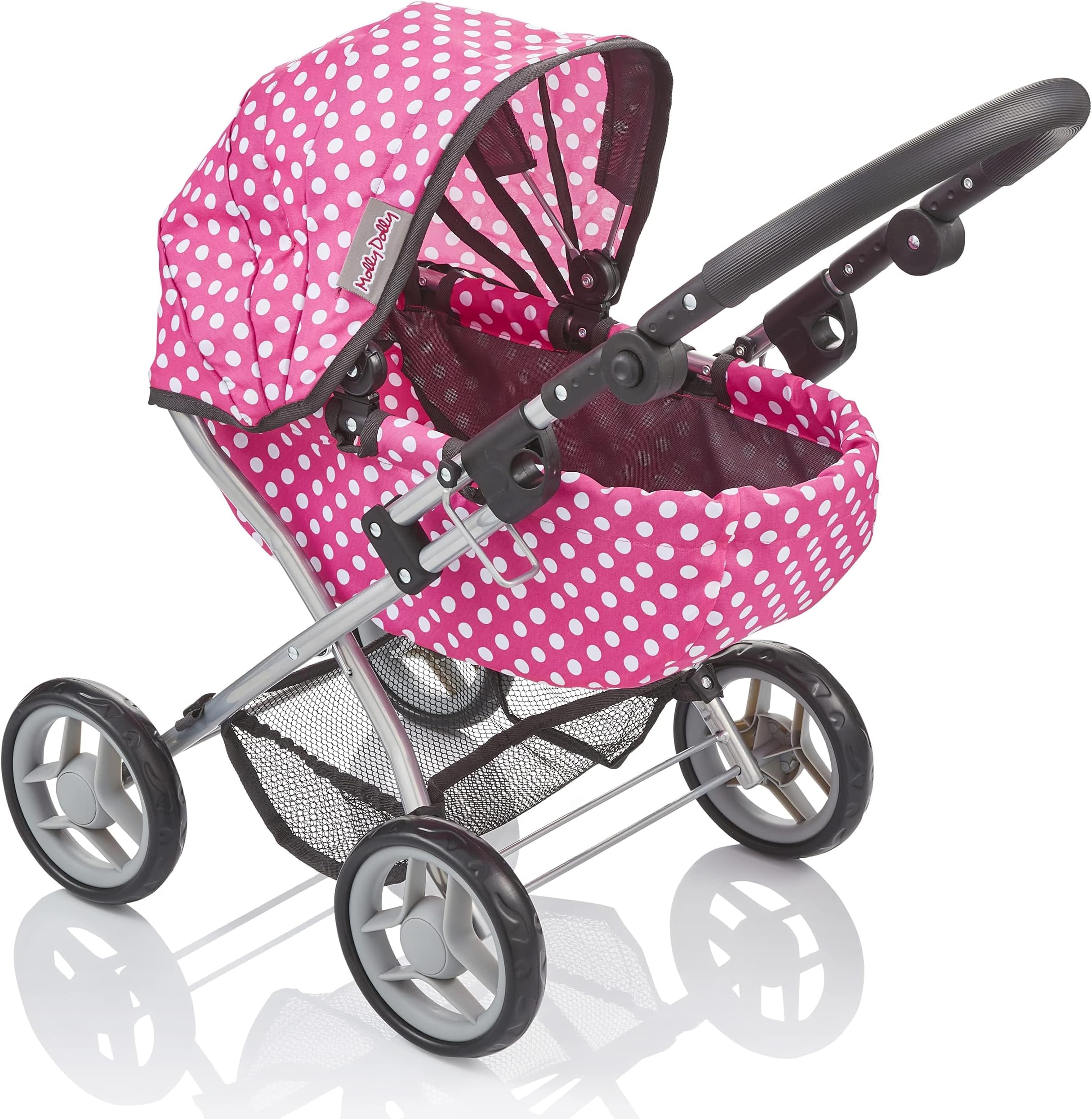 My First Dolls Pram - Adjustable Toy Pram for Girls Age 2-5 Year Old - Baby Doll Pram - Dolls Toy Pushchair Stroller