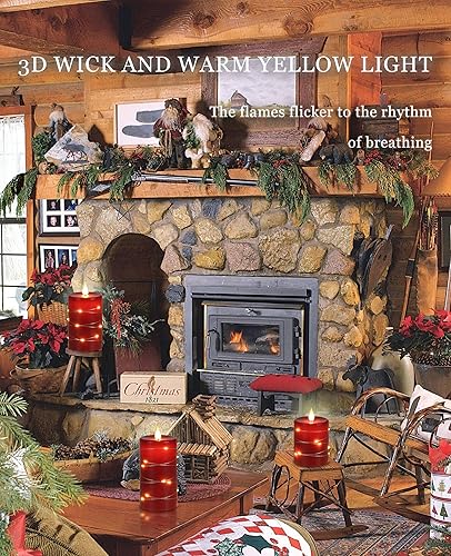 Miniatura 3 de Velas rojas sin llama con tira de luces, funciona con pilas, velas LED de pilar de 4, 5, 6 pulgadas, con control remoto, juego de 3 velas falsas