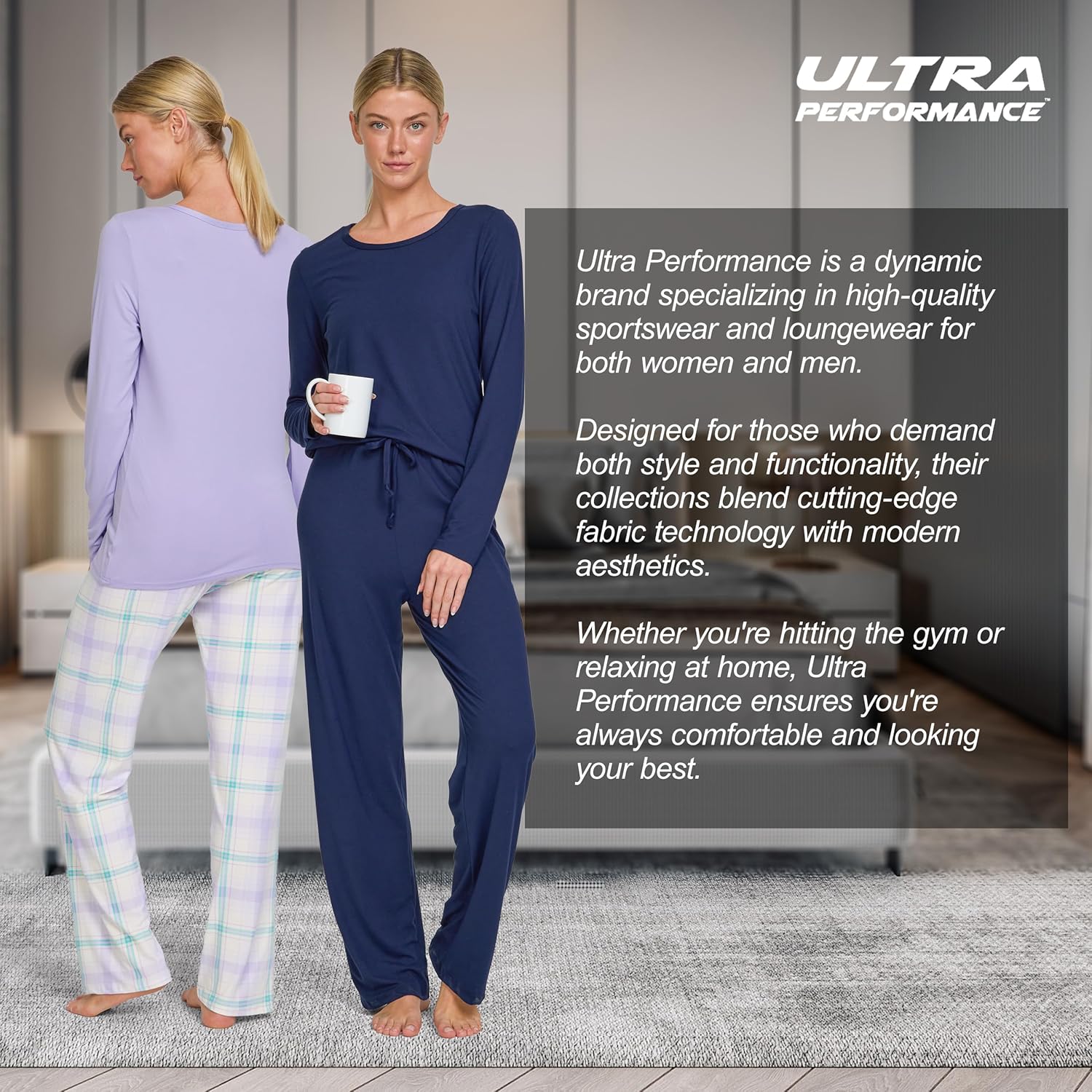 Ultra Performance 2 Pack Womens PJ Pajama Sets PJ’s Pajamas Pants Set's Ladies Soft Lounge Pjs Pajama’s For Women Set - Image 7