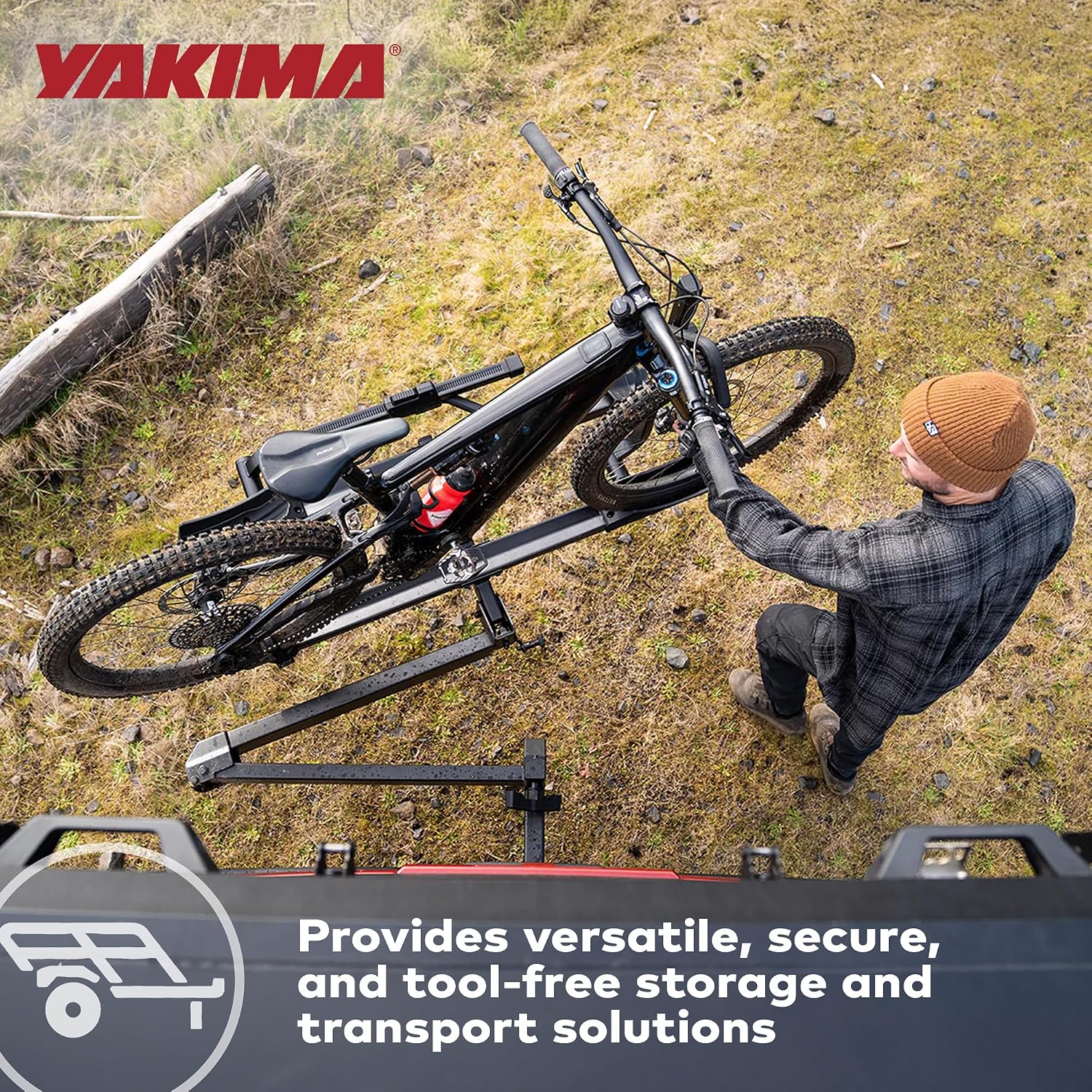 Yakima StepUp Swing 2-Bike Metal Swing-Away Rack, Fits 2" Receivers, Rear Vehicle Carrier for Cars, SUVs & Trucks with Stadium Seating & Offset Trays